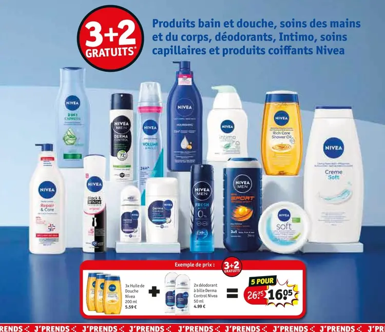 Offre: Produits bain et douche, soins es mains et du corps, déodorants, Intimo, soins capillaires et produits coiffants
