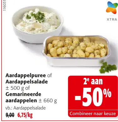 Promotie: Aardappelpuree of Aardappelsalade of Gemarineerde aardappelen