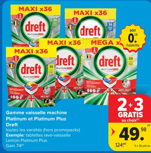 Offre: Gamme vaisselle machine Platinum et Platinum