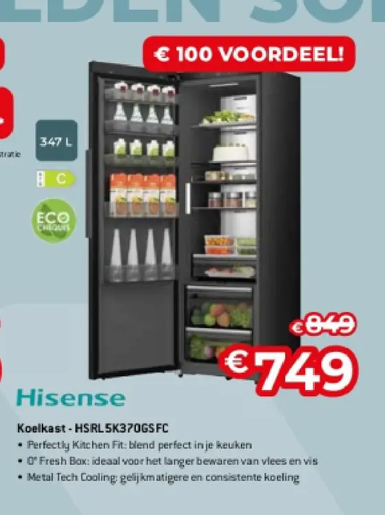Promotie: Koelkast - HSRL5K370GS FC