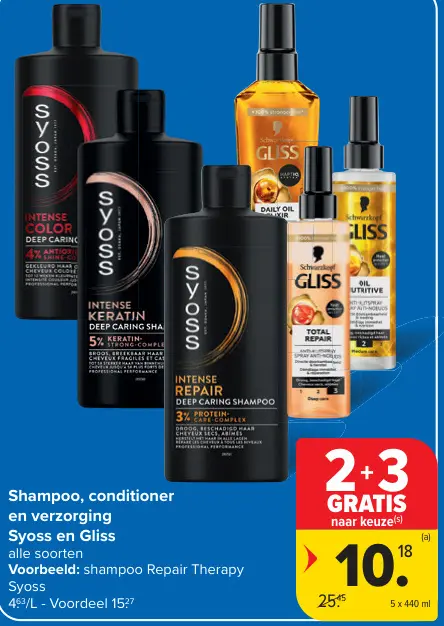 Promotie: Shampoo, conditioner en verzorging