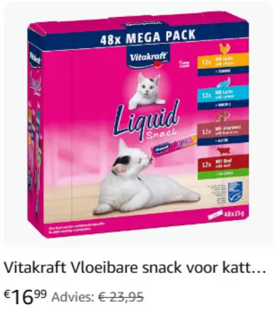 Aanbieding: Vloeibare snack voor katten