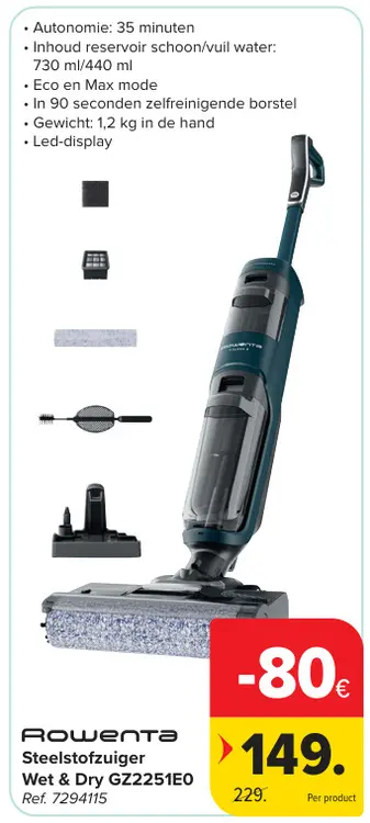 Promotie: Steelstofzuiger Wet & Dry GZ2251E0