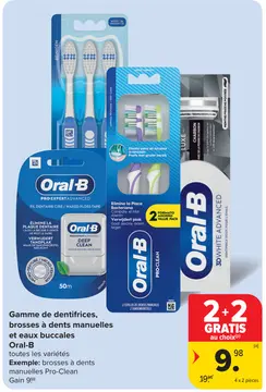 Offre: Gamme de dentifrices, brosses à dents manuelles et eaux buccales