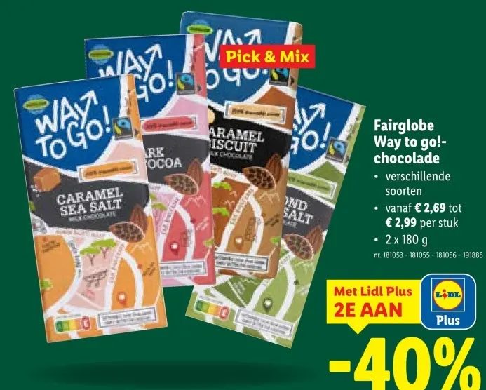 Promotie: Fairglobe Way to go!- chocolade