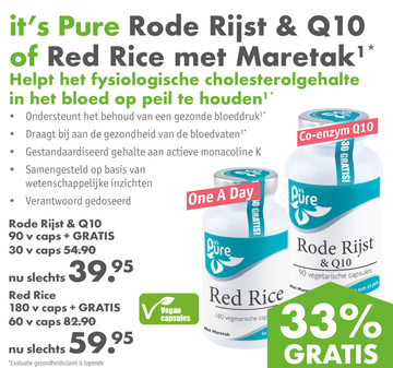 Aanbieding: Rode Rijst & Q10 of Red Rice met Maretak