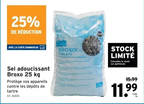 Offre: Sel adoucissant