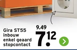 Aanbieding: inbouw enkel geaard stopcontact