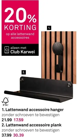 Aanbieding: Lattenwand accessoire plank of hanger