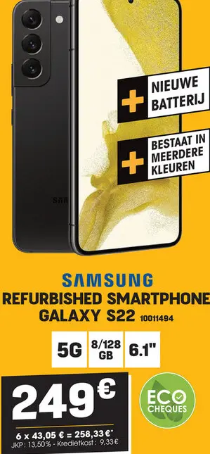 Aanbieding: Refurbished smartphone galaxy s22