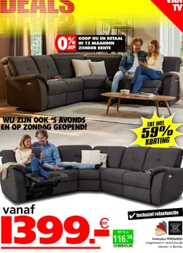 Aanbieding: Hoeksalon FERNANDO - bank
