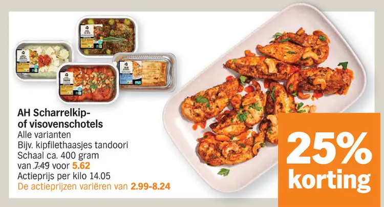 Promotie: Scharrelkip- of visovenschotels