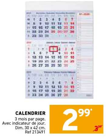 Offre: Calendrier