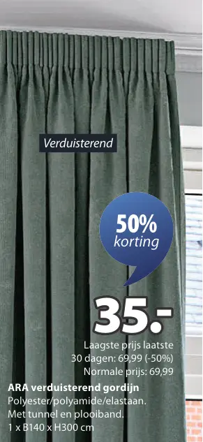 Promotie: verduisterend gordijn