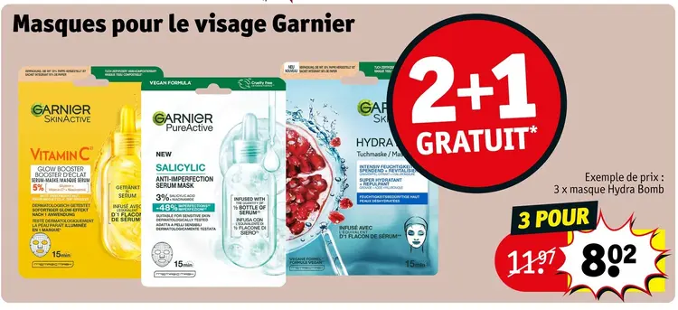 Offre: Masques pour le visage