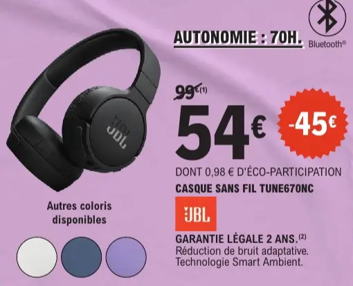Aanbieding: Casque sans fil tune670nc