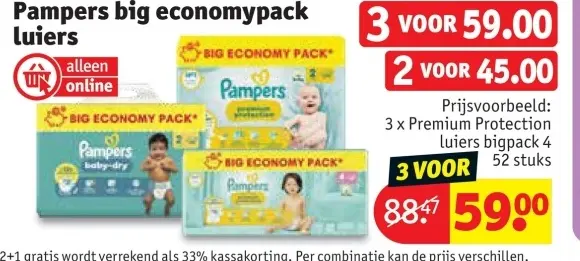 Promotie: Pampers big economypack luiers