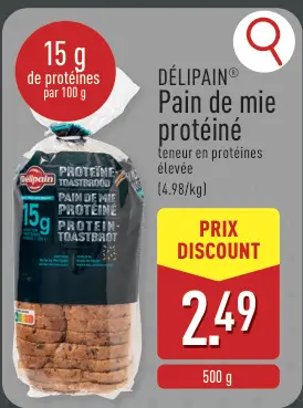 Offre: Pain de mie protéiné