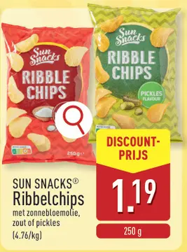Aanbieding: SUN SNACKS® Ribbelchips
