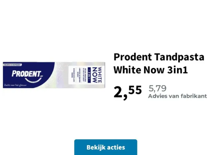 Promotie: Tandpasta White Now 3in1