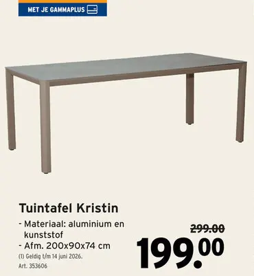 Promotie: Tuintafel Kristin