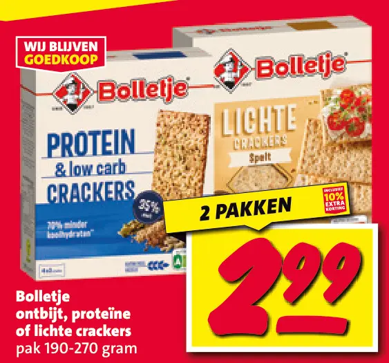 Aanbieding: ontbijt, proteïne of lichte crackers