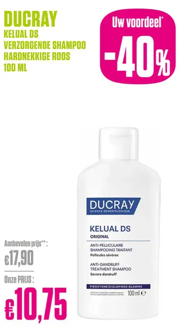 Promotie: Ducray Kelual Ds Verzorgende Shampoo Hardnekkige Roos & Jeuk 100Ml - Ducray