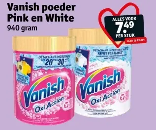 Aanbieding: Vanish poeder Pink en White