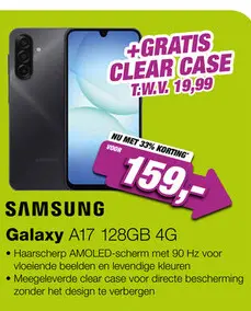 Aanbieding: Samsung Galaxy A17 4G 128GB Bundel met Clear Case