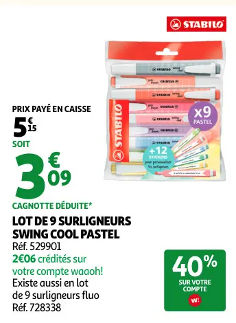 Offre: Surligneurs swing cool pastel