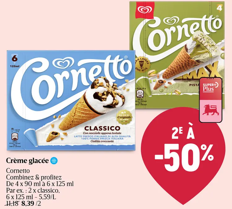 Offre: Crème glacée Cornetto