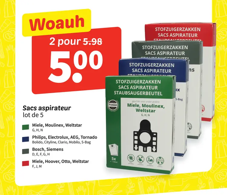 Offre: Sacs aspirateur