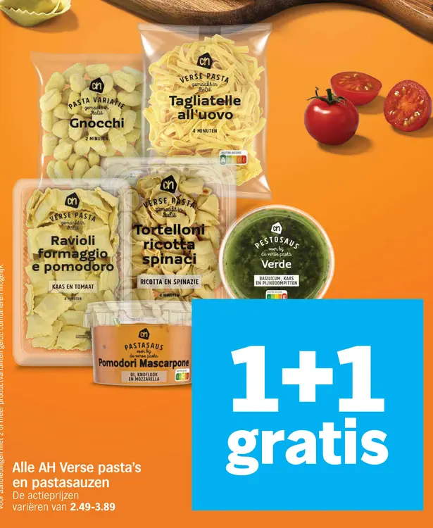 Aanbieding: AH Verse pasta's en pastasauzen