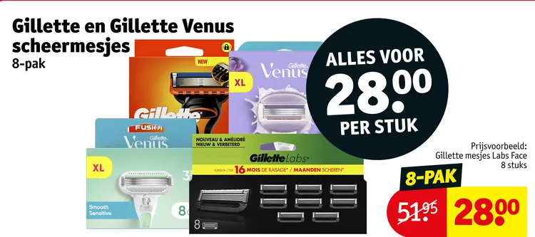 Aanbieding: Gillette en Gillette Venus scheermesjes