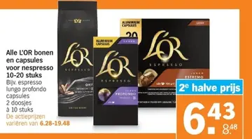 Aanbieding: L'OR bonen en capsules voor nespresso