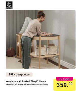Aanbieding: Verschoontafel Stokke® Sleepi™ Changing Table Natural + Gratis Bladvergroter Sleepi
