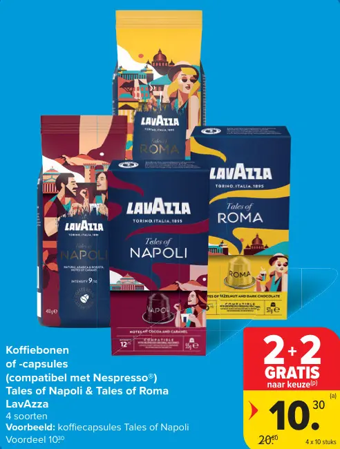 Promotie: Koffiebonen of -capsules (compatibel met Nespresso) Tales of Napoli & Tales of Roma