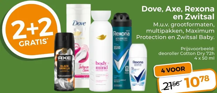 Aanbieding: Dove, Axe, Rexona en Zwitsal