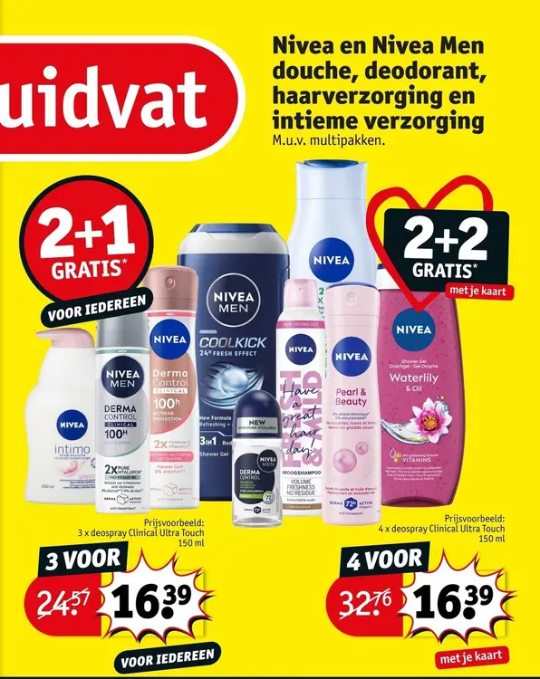 Promotie: Douche, deodorant, haarverzorging en intieme verzorging