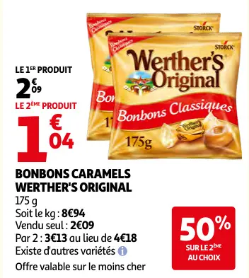 Offre: Bonbons caramels Werther's Original