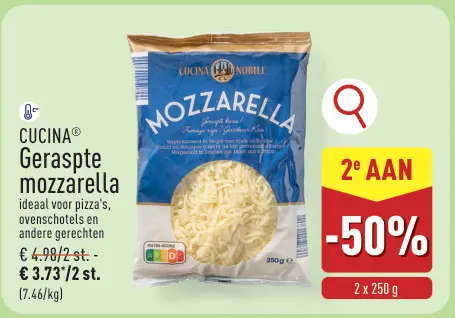 Promotie: Geraspte mozzarella