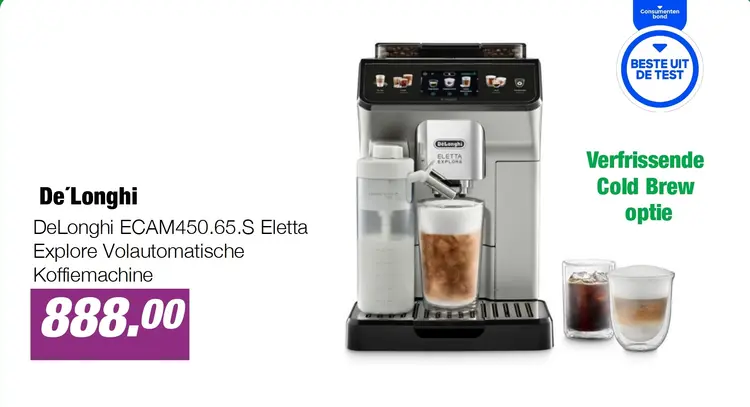 Aanbieding: DeLonghi ECAM450.65.S Eletta Explore Volautomatische Koffiemachine