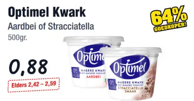 Aanbieding: Kwark Aardbei of Stracciatella