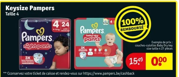 Offre: Keysize Pampers Taille 4