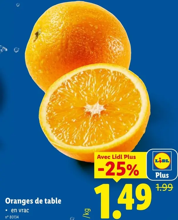 Offre: Oranges de table