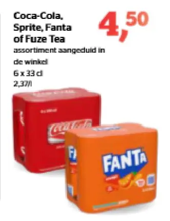 Promotie: Coca-Cola, Sprite, Fanta of Fuze Tea
