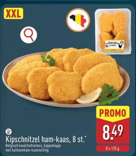 Promotie: Kipschnitzel ham-kaas