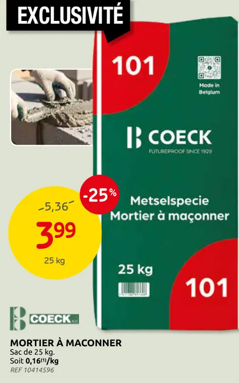 Promotie: Mortier à maconner