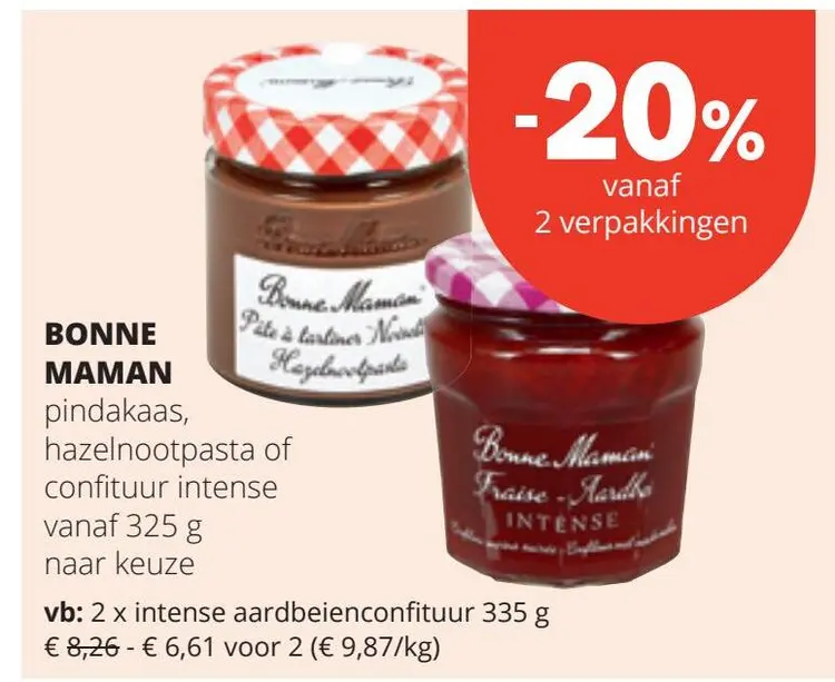 Aanbieding: Pindakaas, hazelnootpasta of confituur intense