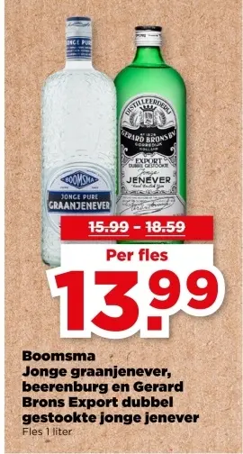 Aanbieding: Jonge graanjenever, beerenburg en Gerard Bron